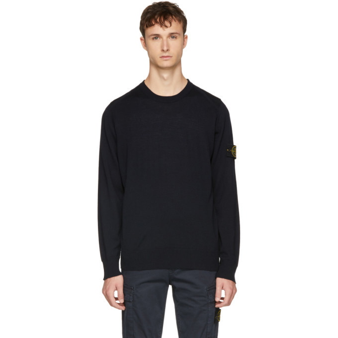 Photo: Stone Island Navy Arm Badge Logo Sweater