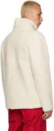 Yves Salomon - Army Off-White Funnel Neck Shearling Jacket