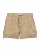 Canali - Straight-Leg Mid-Length Printed Swim Shorts - Neutrals