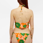 GANNI Women's Halter Bikini Top in Vibrant Orange