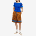 Adidas Women's Adicolor Knitted T-Shirt in Semi Lucid Blue