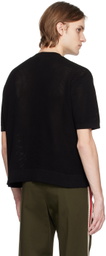 Factor's Black High Crew Mesh Knit T-Shirt