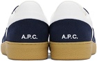 A.P.C. White & Navy Plain Sneakers
