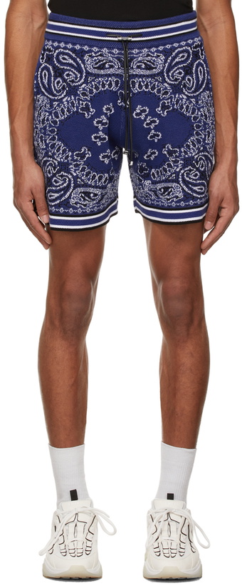 Photo: AMIRI Blue Bandana B-Ball Shorts