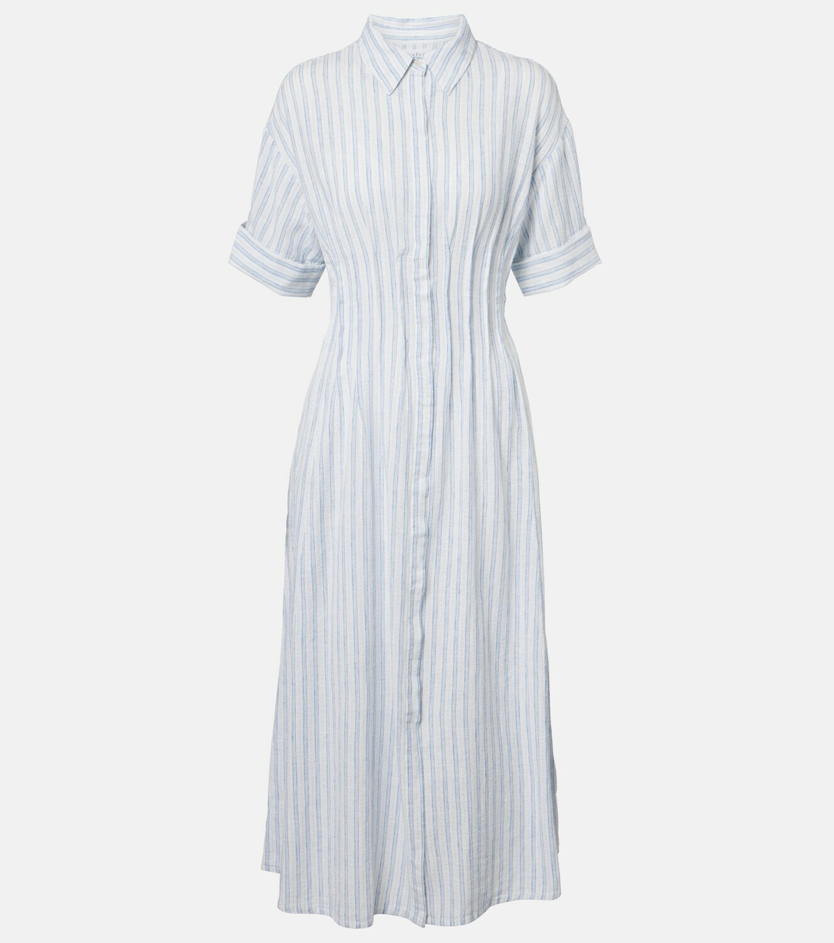 Velvet Saron striped cotton and linen shirt dress