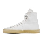 Lemaire White Canvas High-Top Sneakers