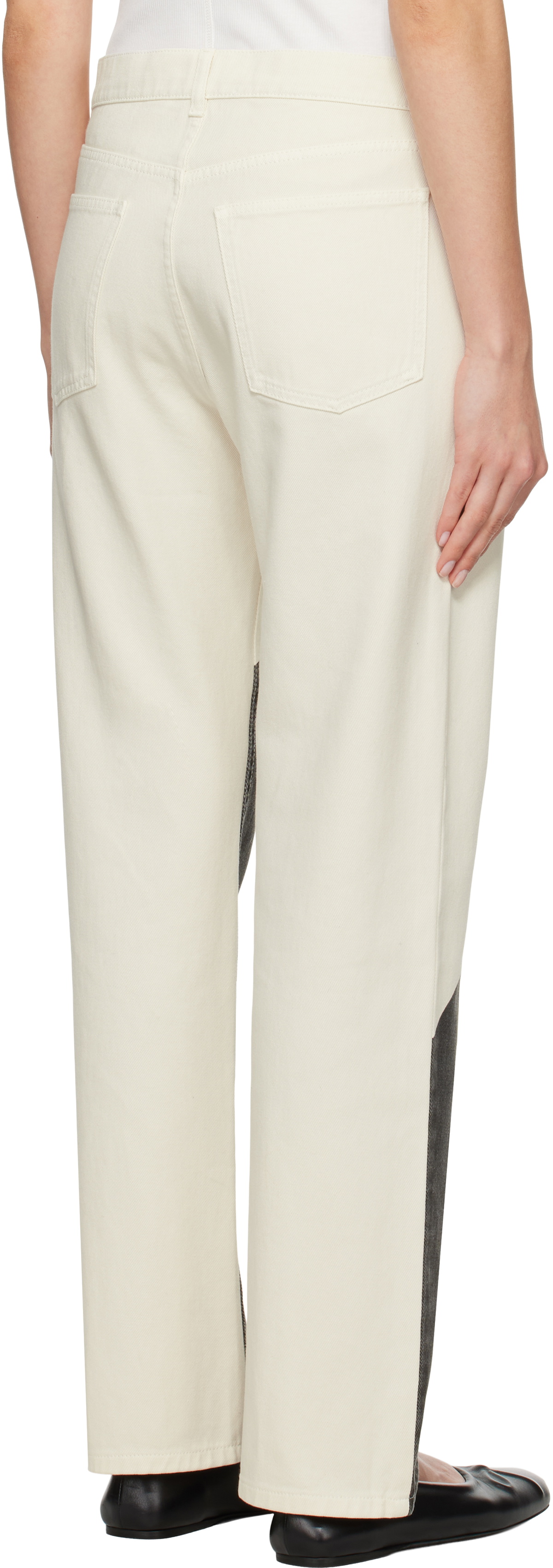 Moschino Off-White & Black Iconic Archive Tao Jeans