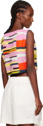 The Elder Statesman Multicolor Crochet Sleeveless Top