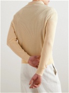 Loro Piana - Akan Ribbed Cashmere and Silk-Blend Half-Zip Sweater - Neutrals
