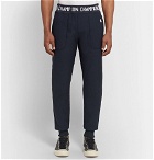 Todd Snyder Champion - Slim-Fit Tapered Logo-Jacquard Loopback Cotton-Jersey Sweatpants - Midnight blue