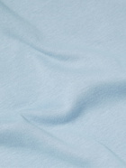 Hemen Biarritz - Harri Slim-Fit Organic Cotton-Jersey Henley Pyjama T-Shirt - Blue