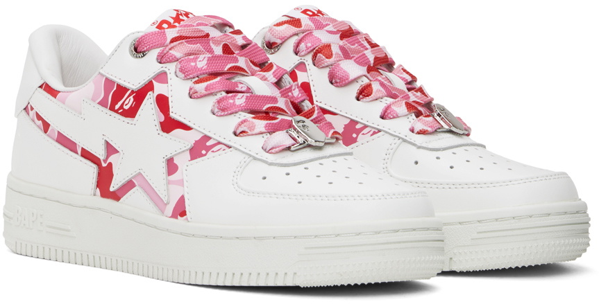 a bathing ape bape sta low white abc camo pink