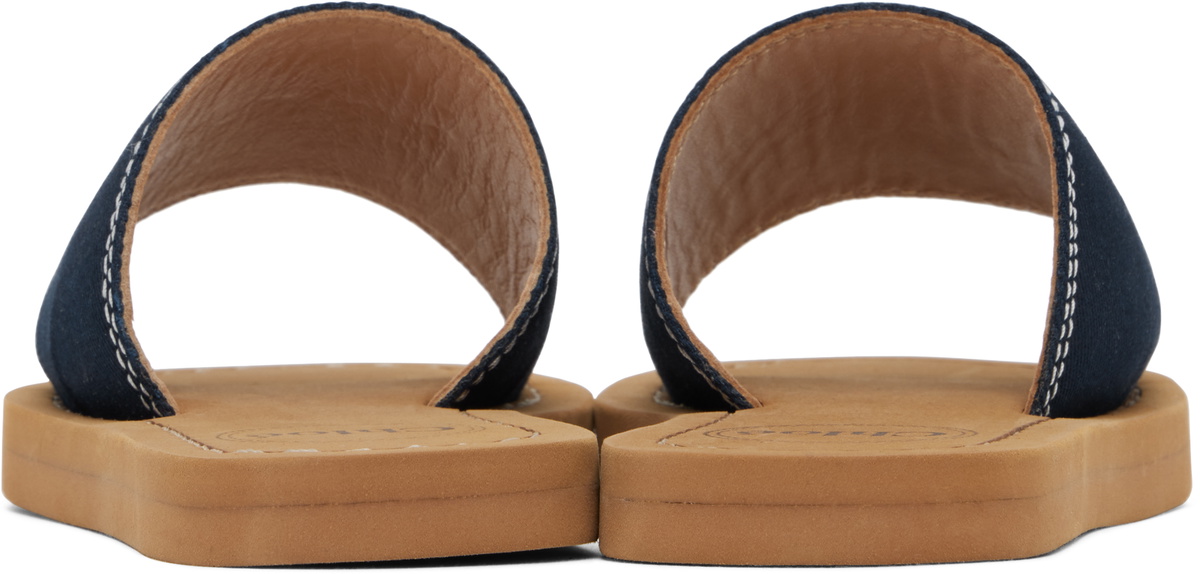 Chloé Kids Navy 'Chloé' Slides