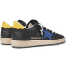 Golden Goose - Ball Star Distressed Lizard-Effect Leather Sneakers - Black