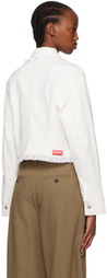 Kenzo Off-White Kenzo Paris Cropped Denim Jacket