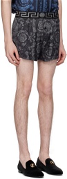 Versace Underwear Black Barocco Pyjama Shorts