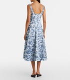 Staud Wells floral cotton poplin midi dress