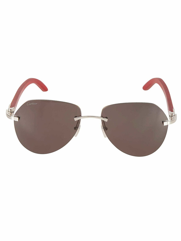 Photo: Cartier Eyewear Logo Rim-less Sunglasses