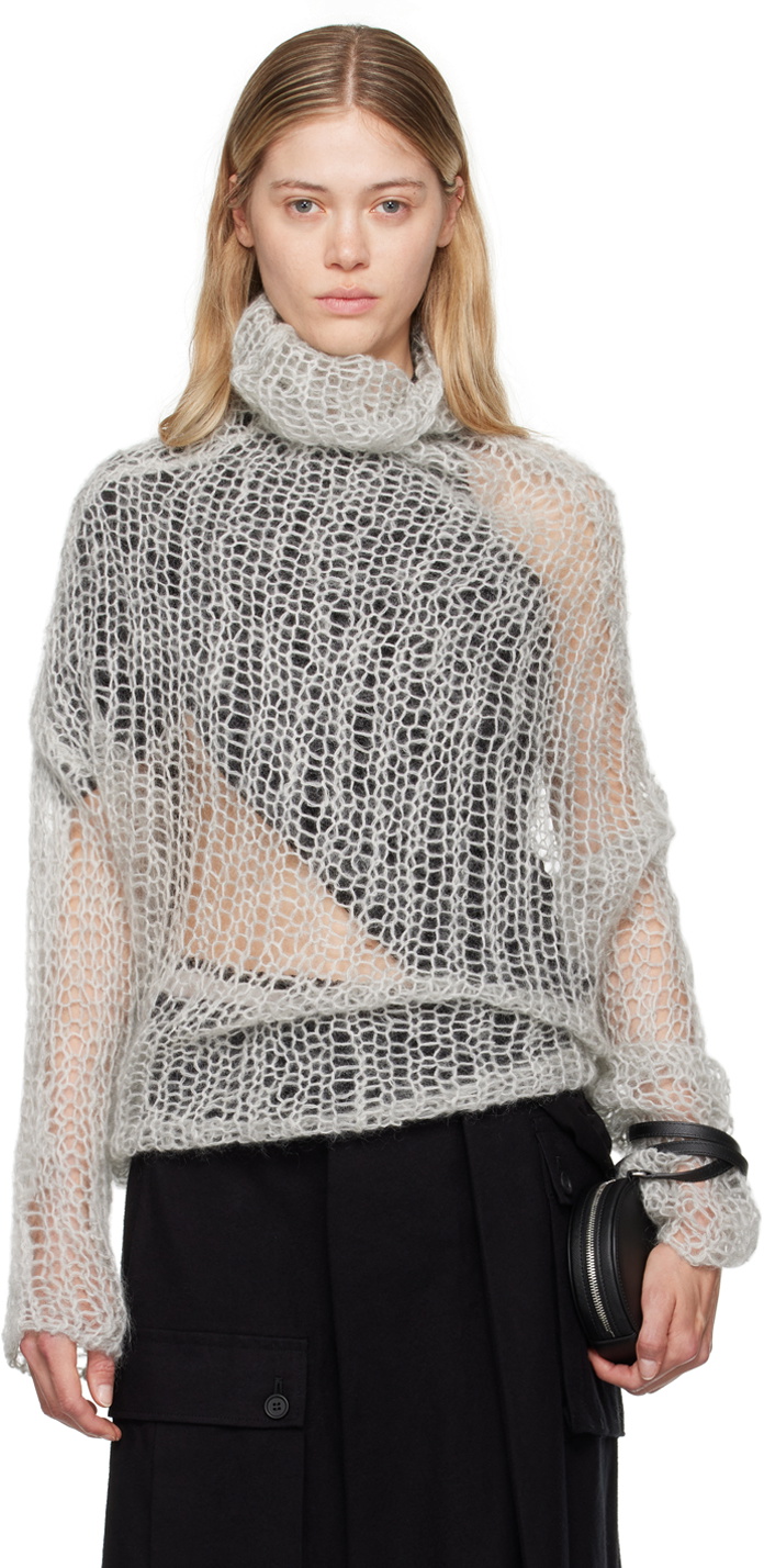 YOHJI YAMAMOTO Gray Dian 2 R-Mohair Turtleneck Yohji Yamamoto