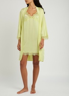 Simone PÉRÈLE Satin Secrets Lace-trim Satin Night Dress Yellow