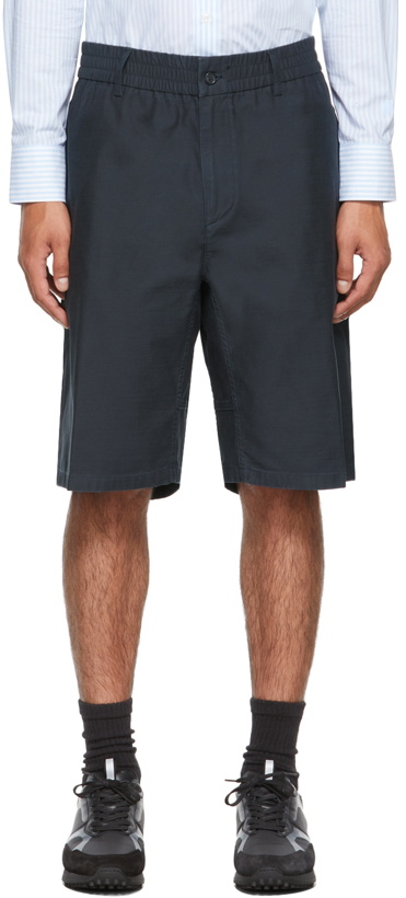 Photo: Dunhill Navy Cotton Utility Shorts
