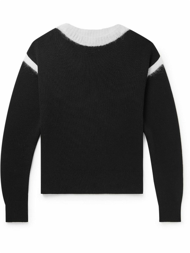 Photo: SAINT LAURENT - Two-Tone Wool-Blend Sweater - Black