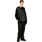 Yohji Yamamoto Black and Grey Mohair Crewneck Sweater