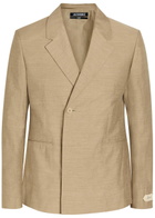 Jacquemus La Veste Melo Slubbed Linen-blend Blazer Beige