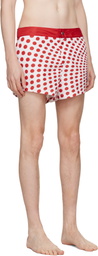 Jean Paul Gaultier White & Red 'The Red Polka-Dot Swimming' Shorts