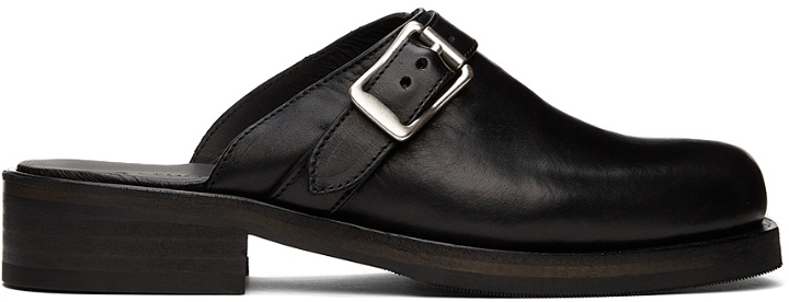Photo: Our Legacy SSENSE Exclusive Black Leather Camion Mule Loafers