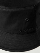 Burberry - Logo-Embroidered Cotton-Gabardine Bucket Hat - Black