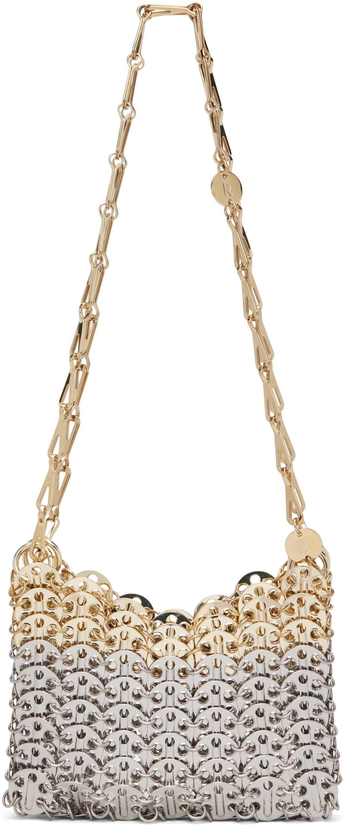 Paco Rabanne Raffia and metal bucket bag Paco Rabanne