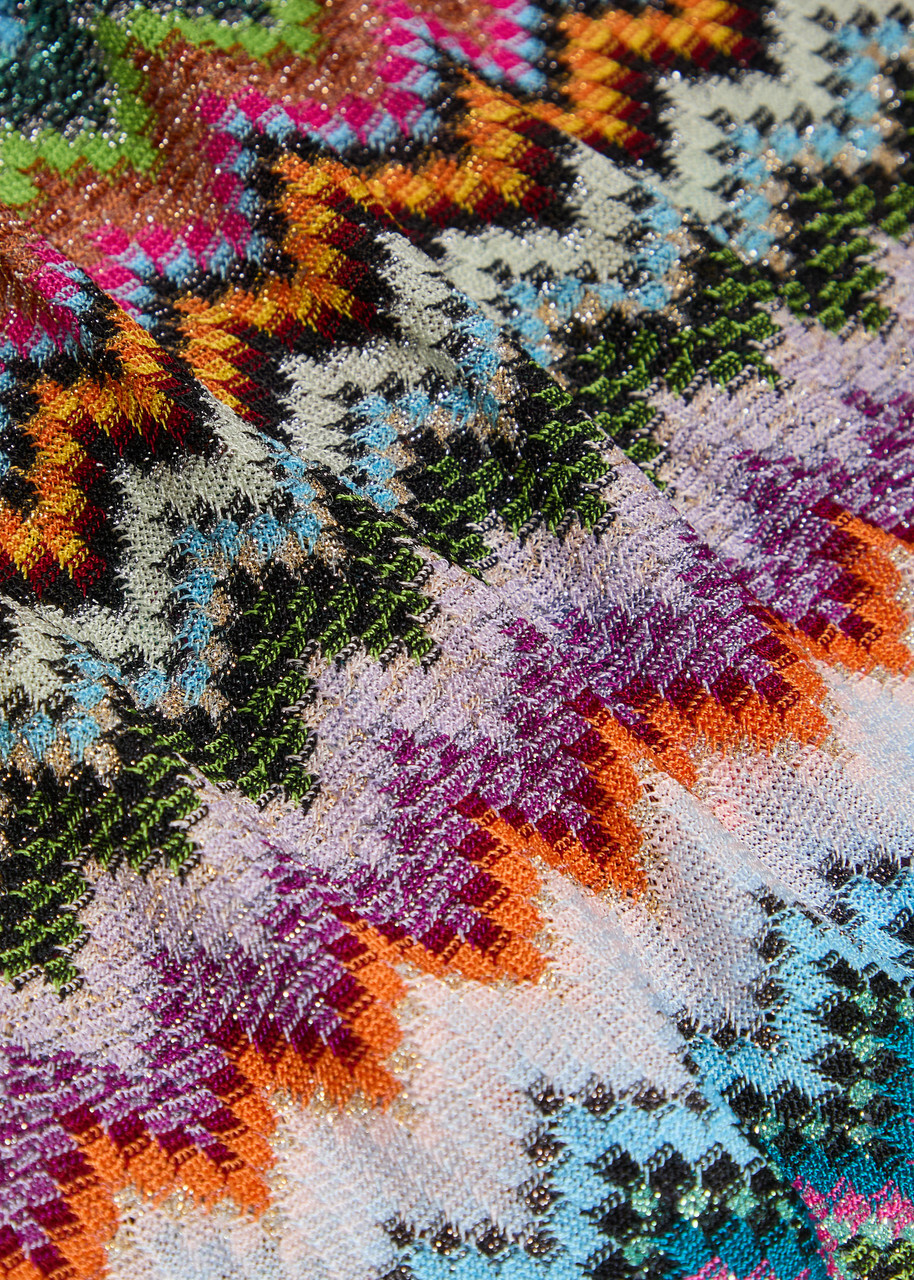 Missoni Zigzag Halterneck Metallic-knit top Multicoloured