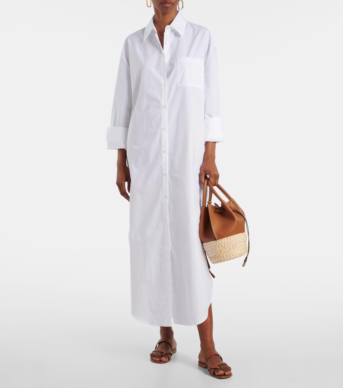 The Frankie Shop Helena cotton shirt dress