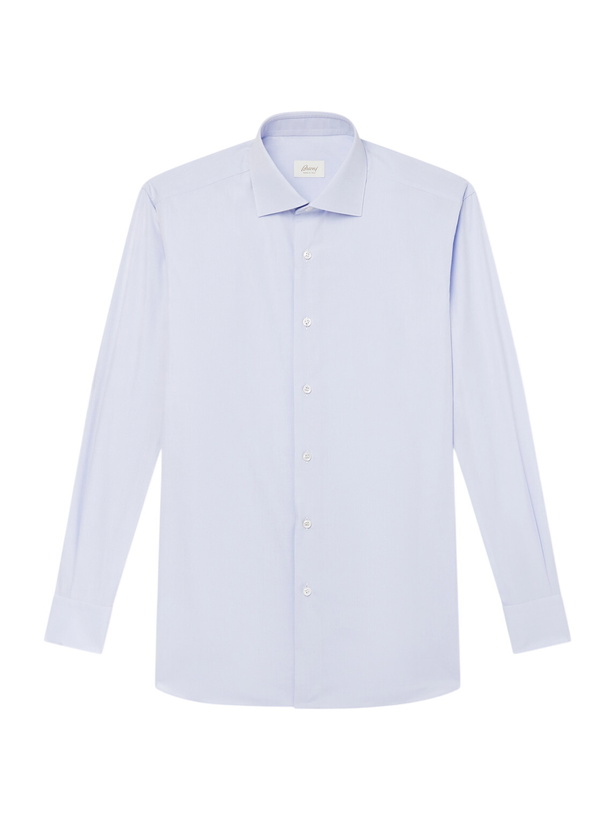 Photo: Brioni - Cutaway-Collar Cotton-Poplin Shirt - Blue
