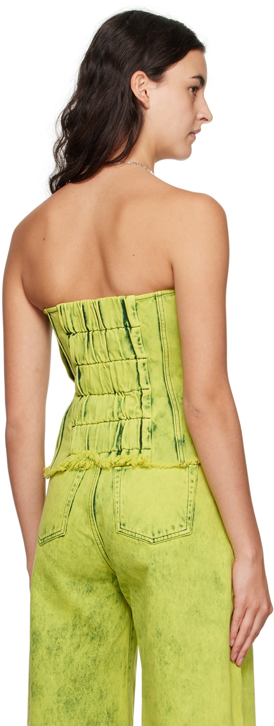 Marques Almeida Green Paneled Tank Top