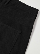 Story Mfg. - Lush Carpenter Wide-Leg Organic Cotton Drawstring Trousers - Black