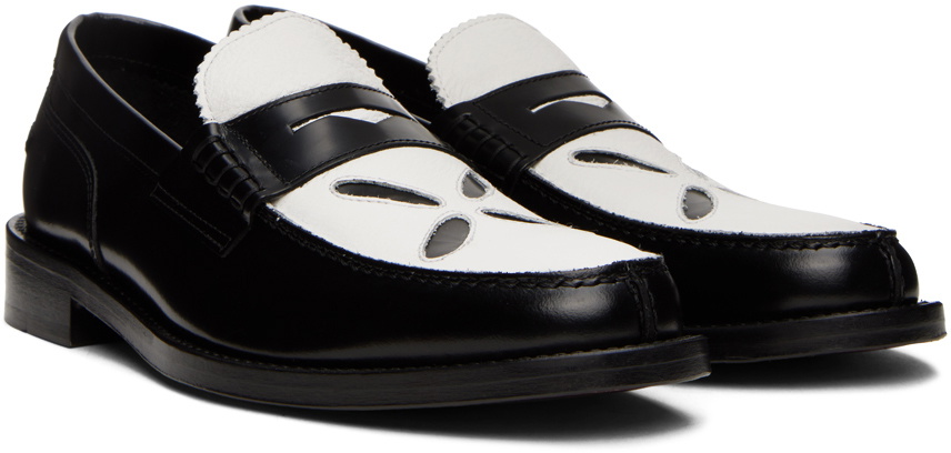 靴 StefanCooke Slashed Loafers Stefan Cooke Black & White Slashed Loafers Stefan Cooke