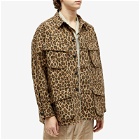 Wacko Maria Men's Leopard Fatigue Jacket in Beige