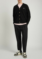 DRÔLE DE Monsieur Le Cardigan Drôle Embroidered Knit Cardigan Black