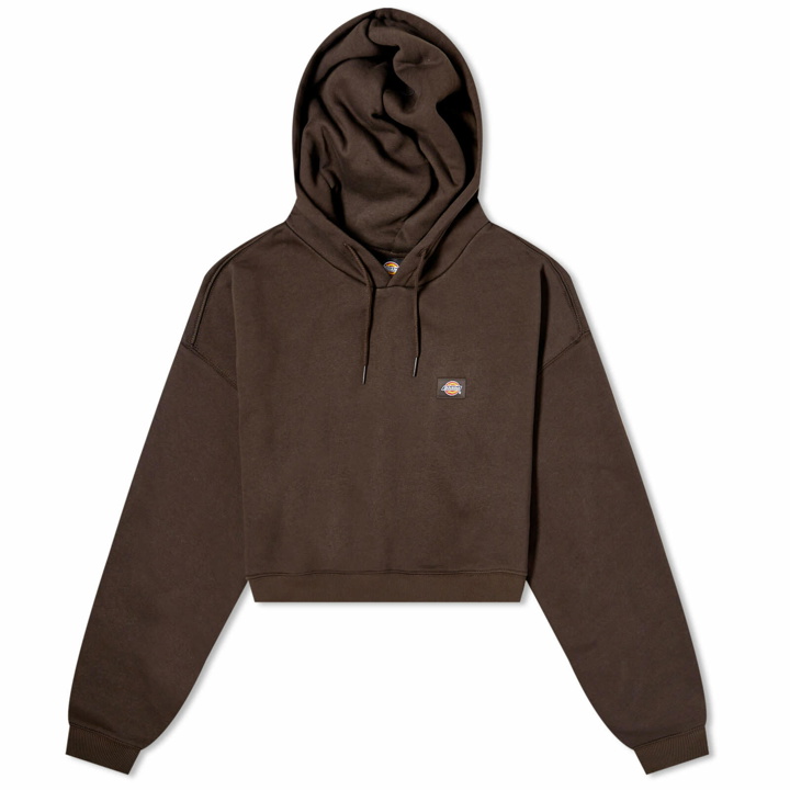 Photo: Dickies Women's Oakport Cropped Hoody in Dark Brown