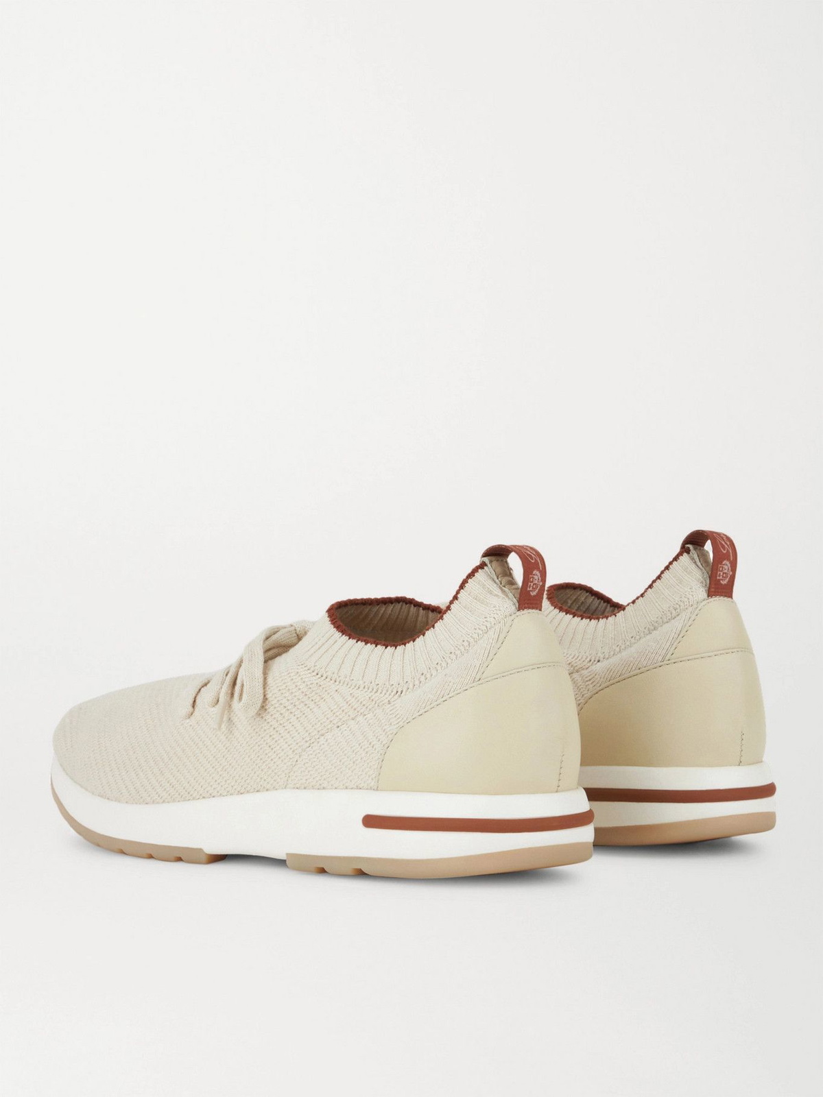 LORO PIANA Flexy leather-trimmed wool-blend sneakers