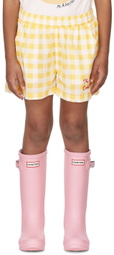 Mini Rodini Kids Orange Chess Check Shorts