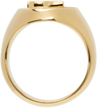 Dolce & Gabbana Gold Mother-Of-Pearl Logo Ring