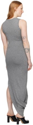 JW Anderson Gray Padded Twisted Maxi Dress