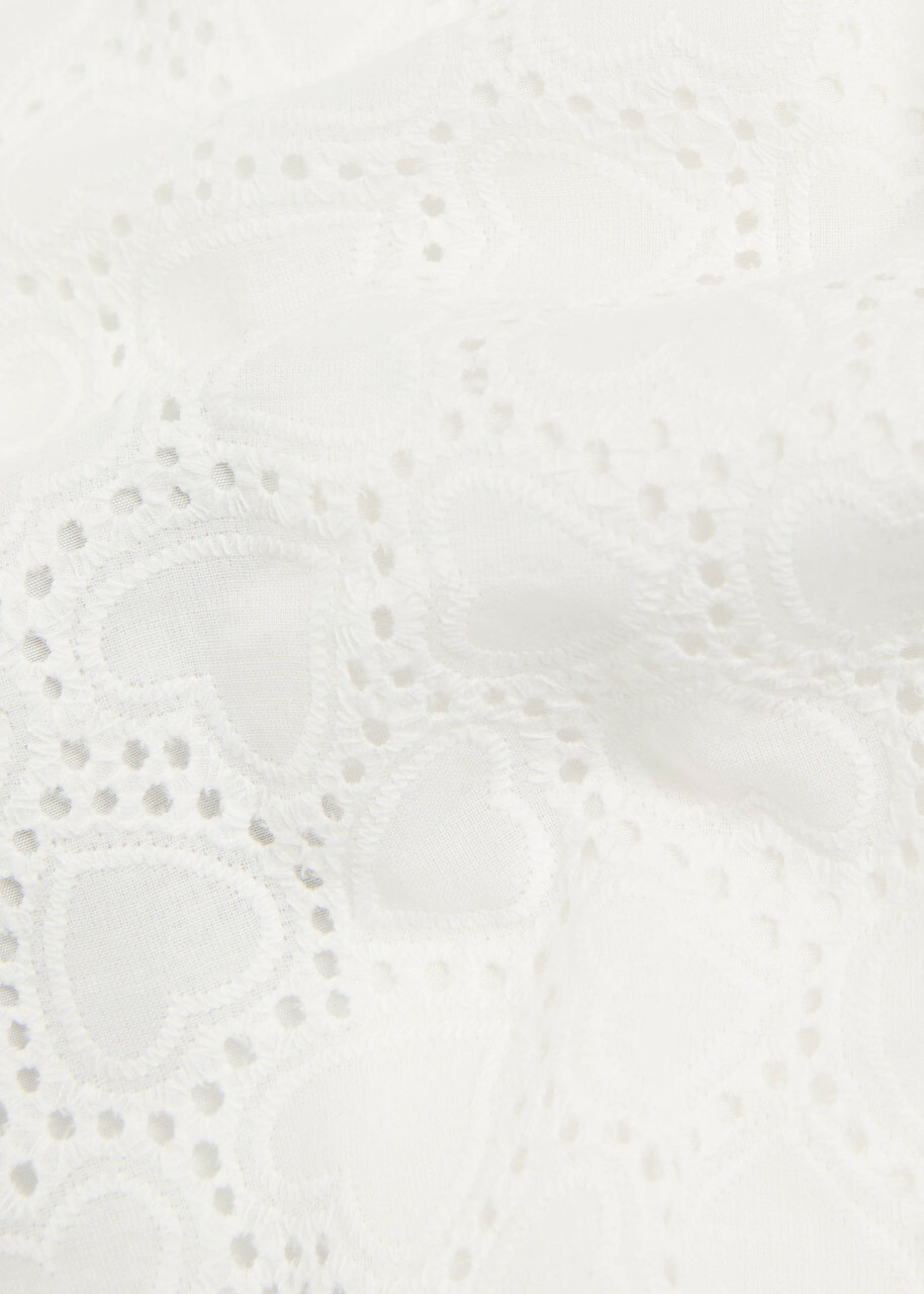 Sister Jane Blanca Broderie-anglaise Cotton Cropped Blouse White And Black