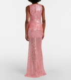 David Koma Sequined draped gown