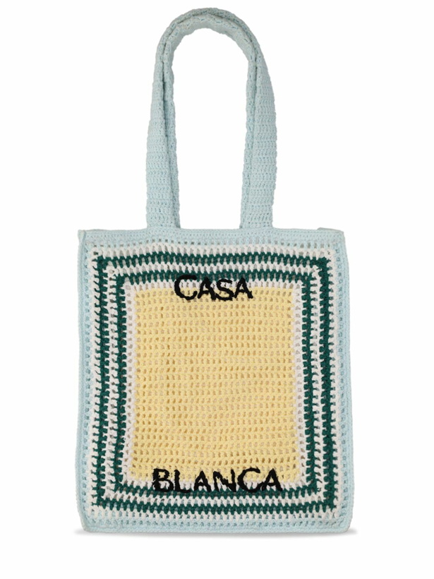 Photo: CASABLANCA - Logo Cotton Crochet Tote Bag