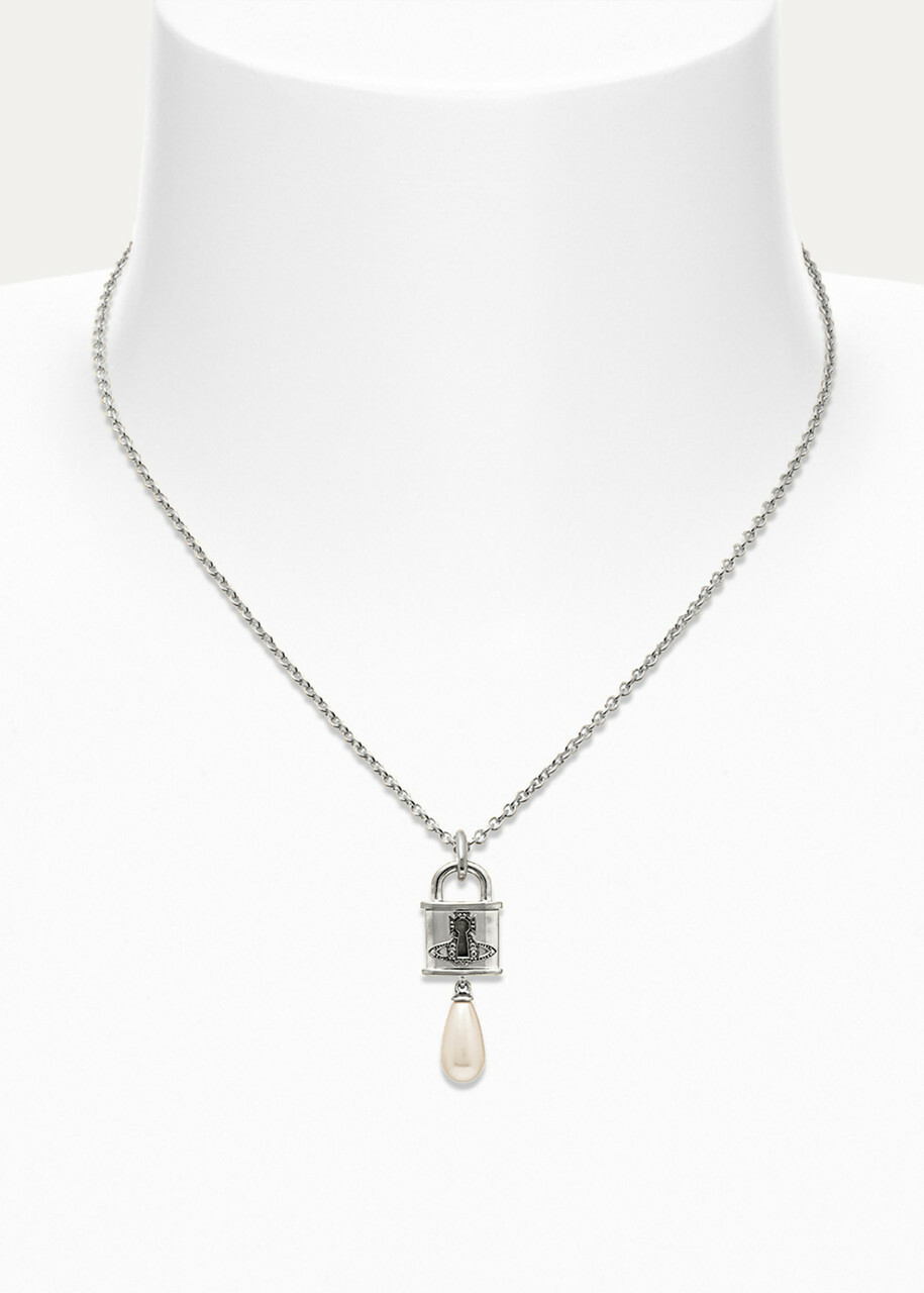 Vivienne Westwood Celestia Small Padlock Pendant Necklace - Silver - One Size