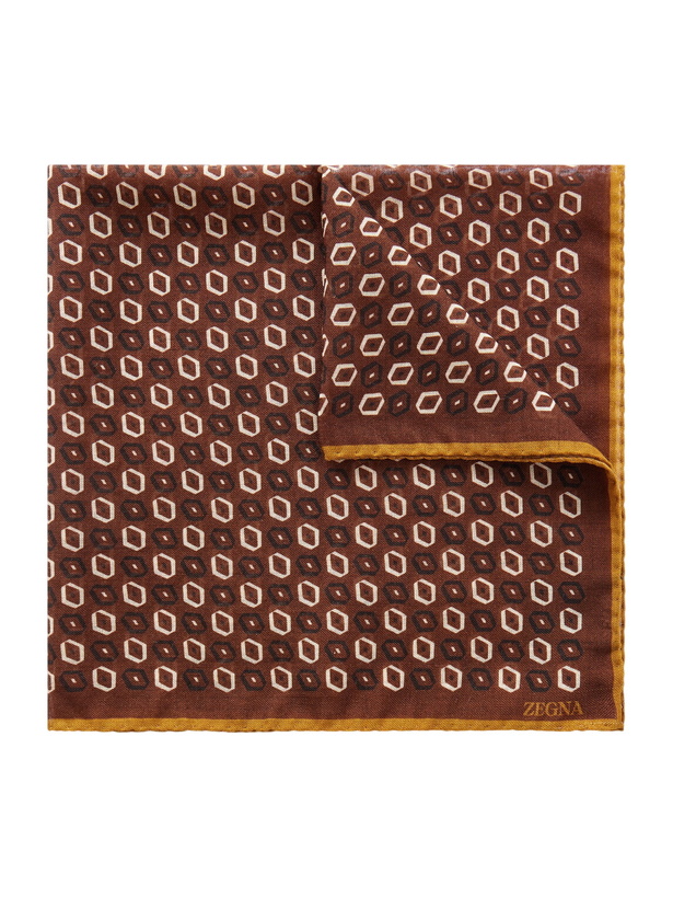 Photo: Zegna - Printed Wool Pocket Square